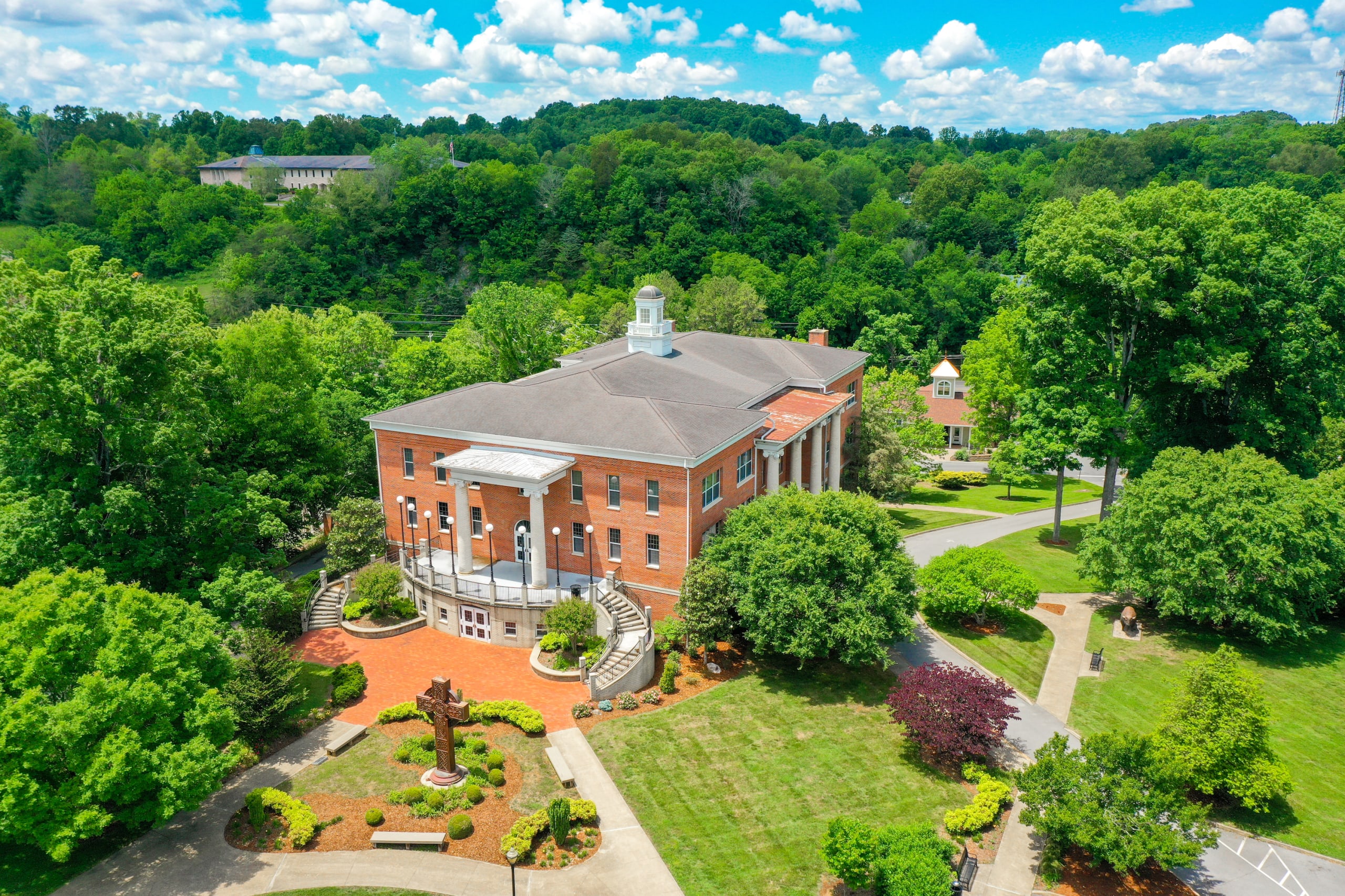 Drone photography of Milligan's Derthick Hall